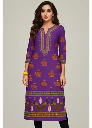 Muslim Dress Kurt Women's Fashionable And Elegant National Style Straight Tube Casual Round Neck Colorful Elephant Pattern Dress