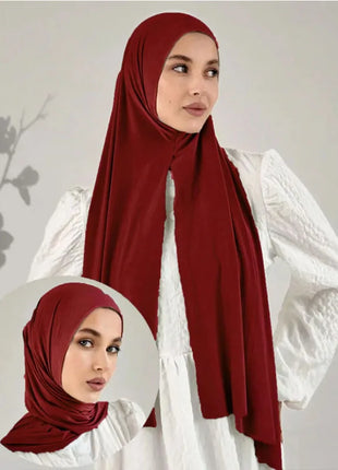 Instant Hijab Scarf for Women Muslim Easy To Wear Jersey Head Scarf Wrap Thin Breathable Soft Sunscreen Pullover Head Wrap