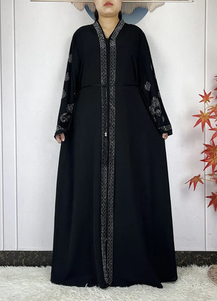 New Dubai Style Women Elegant Dress Long Sleeves Open Abaya Muslim Women Dress Islamic Clothing Casual Abaya Women Muslim Dress
