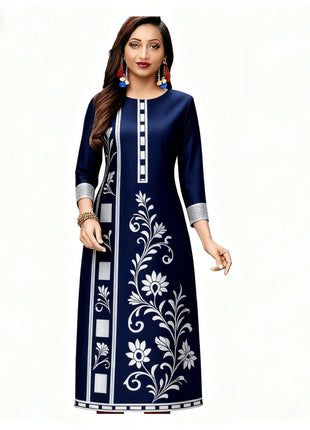 Muslim Women Casual Comfortable Kurt Dress Straight Tube Ethnic Peacock All Occasions Such As Birthday Abito Donna Musulmana