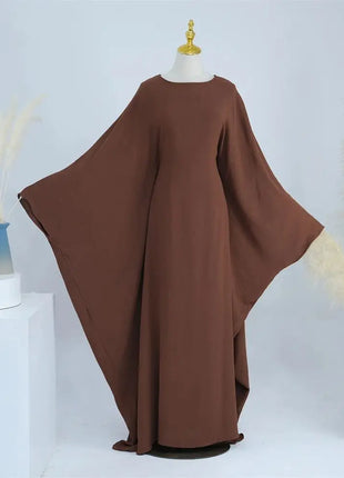 Ramadan Eid Soft Crepe Khimar Batwing Abaya Dubai Islam Muslim Modest African Dresses For Women Kaftan Kebaya Robe Femme Musulma