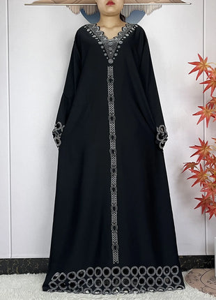 2024 New Dubai Muslim Femme Elegant Dress African Abaya For Women Arabic Islamic Robe Chiffon Fabric Long Sleeve Turkey Clothing