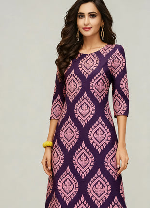 Muslim Dress Kurt Women Fashionable Elegant Straight Tube Casual Slit hem Color Elephant 2026 Pattern Tenue De Priere Femme