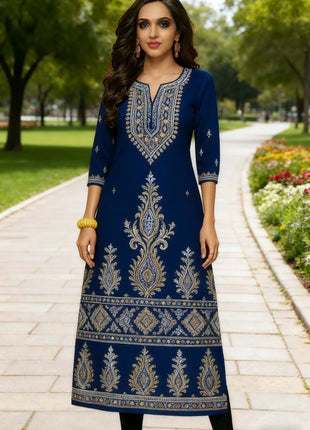 Muslim Women Kurt Casual Dress Middle Eastern Straight Casual Ethnic Flower Mandarin National Style Caftan Marocain Femme