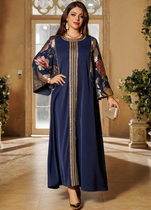 Eid Sequins Muslim Dress for Women Embroidery Party Long Dresses Robe Ramadan Dubai Kaftan Islam Vestidos Jalabiya Dresses 2025