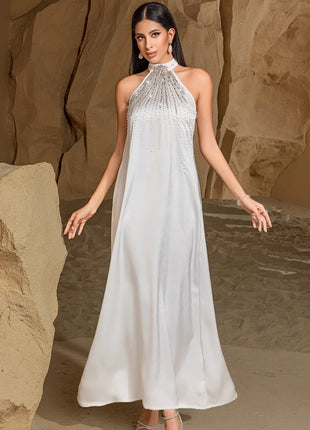 2Pcs Luxury Dubai Abaya Muslim Sets for Women Diamonds Evening Party Dress Kimono Jalabiya Wedding Gown Kebaya Ramadan Caftan