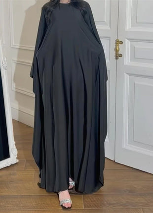 Eid Shiny Batwing Satin Abaya Dubai Luxury 2024 Muslim Abayas For Women Maxi Kaftan Dress Islamic Clothing Caftan Marocain Femme