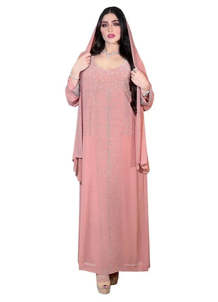 Eid Women Two Piece Set Hijab Party Dress Muslim Abaya Diamond Scarf Dresses Vestidos Mujer Kaftan Abayas Robe Elegant 2026