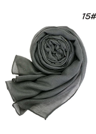 Shimmer Glitter Cotton Viscose Hijab Scarves For Women Muslim Long Shawls Headscarf Wraps Solid Headbands Stole Bufandas Turbans