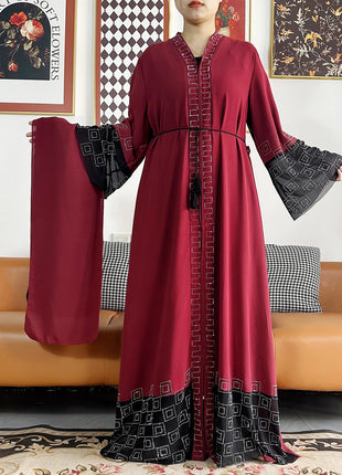 2024 Summer Women Elegant Dresses Dubai Party Outfits Long Sleeve Chiffon Dashiki Muslim Women Robe Open African Abaya Clothing