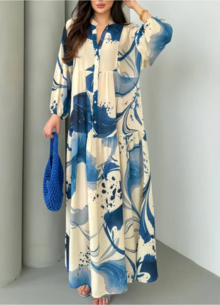 Eid Women Dress Abaya Muslim Loose Button Up Dubai Vestidos Largos Long Dresses Kaftan Arab Robe Party Caftan Jalabiya Ramadan