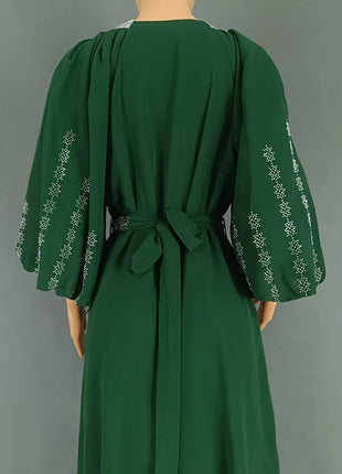 Abaya Muslim Women Party Dresses Chiffon Sequins Jalabiya Ramadan Eid Morocco Islam Sashes Vestidos Arab Long Robe Dubai Kaftan