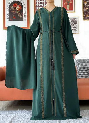 New Elegant Women Abaya Long Sleeve Chiffon Loose Open Abaya Muslim Islamic Clothing Cardigan Style Muslim Fashion Dresses