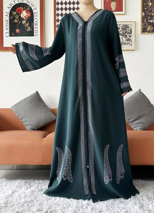 2024 Women Elegant Party Dress Chiffon Open Abaya Muslim Women Dress Islamic Clothing Cardigan Abaya Women Muslim Dress