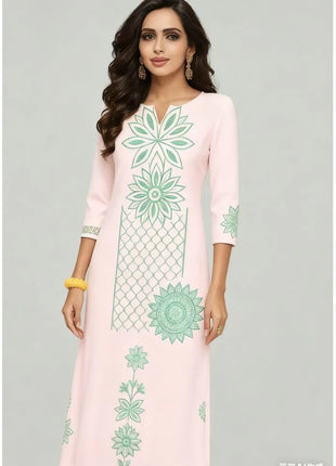 National style Women's Kurt Casual Fashion Dress Long Sleeved Straight Tube Casual Ethnic Flower Muslim Kaftan Dresses Morocco