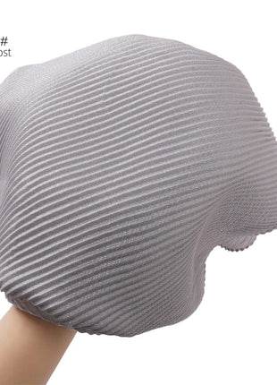 New Breathable Soft Solid Color Silver Silk Crumpled Shiny Pleated Shawl Women's Hair Towel Scarf One Piece Dropshipping