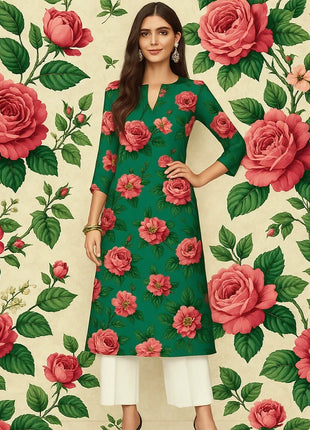 Muslim Kurt Women's Fashion Comfortable Dress Long Sleeve Straight Tube Casual Ethnic Flowers Regular Size New Dress