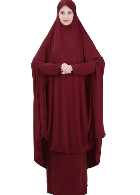 Muslim Women Two Piece Set Prayer Garment Dress Abaya Long Khimar Outfit Ramadan Skirt Abayas Islamic Clothes Niqab Eid 2026
