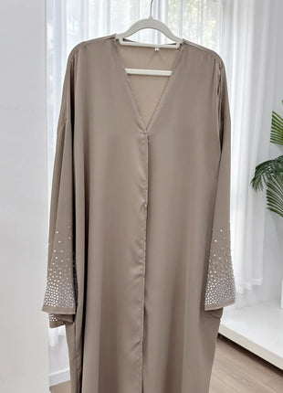 Eid Muslim Diamond Abaya For Women Button Cardigan Up Jalabiya Ramadan Dress 2026 Ramadan Caftan Party Long Robe Vestido Largos