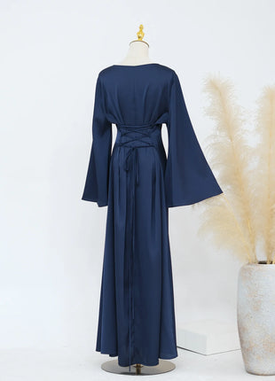 Ramadan 2 Piece Muslim Women Set Dubai Modest Abaya Islam Abayas Femme Elegant Arabic Clothing Fashion Turkey Solid Outfit 2025