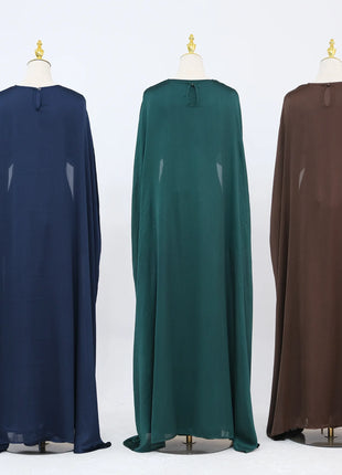 Ramadan 2 Piece Muslim Women Set Dubai Modest Abaya Islam Abayas Femme Elegant Arabic Clothing Fashion Turkey Solid Outfit 2025