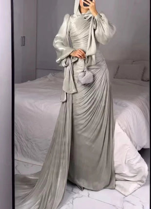 Eid Silky Women Dress Muslim Abaya Party Jalabiya Ramadan Party Long Dresses Vestidos Largos Arab Long Robe Morocco Kaftan 2025