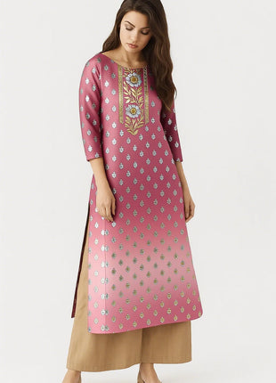 Muslim Kurtta Women Casual Fashion Dress National Style Straight Tube Casual Ethnic Abito Donna Musulmana Slit hem Turkish Abaya