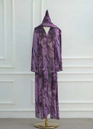 Eid Abaya for Women Print Cardigan Scarf Set Muslim Dresses Ramadan Morocco Dubai Jalabiya Kaftan Vestidos Arab Long Robe 2025