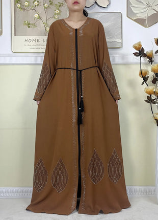 2025New Dubai Women Elegant Party Dress Chiffon Open Abaya Women Dress Islamic Clothing Casual Cardigan Abaya Women Muslim Dress