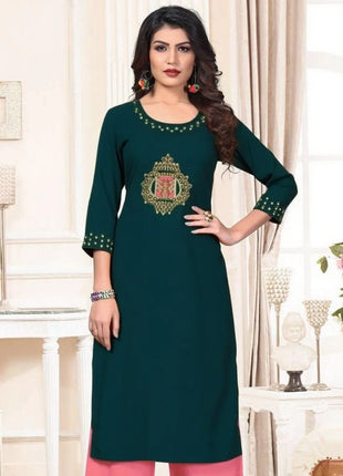 Muslim Kurt Women's Fashion Comfortable Dress Muslim Kurtta Straight Tube Casual Ethnic Slit hem New Dress Slit hem