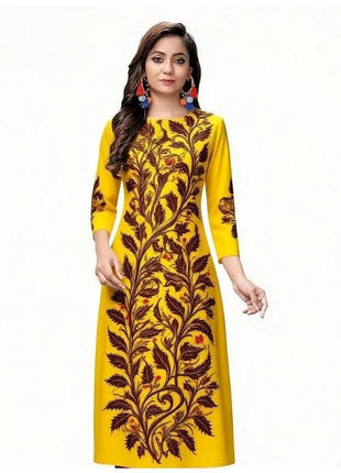 Muslim Women Kurtta Casual Dress Middle Eastern Straight Casual Ethnic Slit hem Mandarin National Style Caftan Marocain Femme