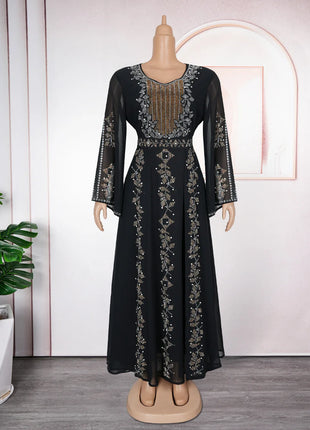 2025 Abayas For Women Dubai Luxury African Muslim Fashion Dress Caftan Marocain Evening Party Dresses Boubou Robe Djellaba Femme