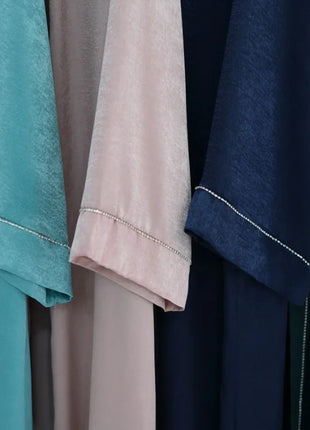 2024 Muslim Modest Cardigan for Women Eid Arab Abaya Dubai Dress Islamic Daily Long Sleeve Clothing Turkey Solid Color Coat Robe