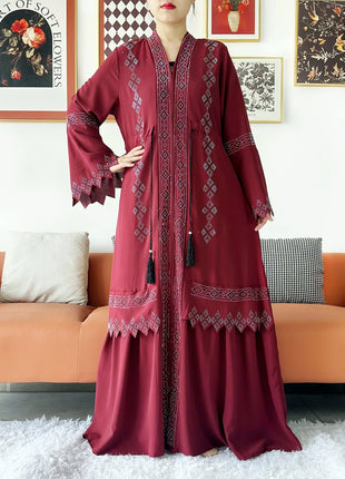 Laxury Design New Women Elegant Dress Chiffon Open Abaya Muslim Women Dress Islamic Clothing Cardigan Abaya Women Muslim Dress