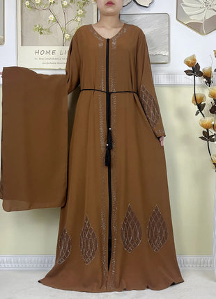 2025New Dubai Women Elegant Party Dress Chiffon Open Abaya Women Dress Islamic Clothing Casual Cardigan Abaya Women Muslim Dress