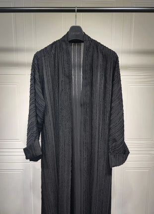 2024 New Fashion Muslim Kimono Abaya Solid Striped Retro Ethnic Cardigan Robe Dubai Middle Eastern Saudi Arabia Eid Clothes