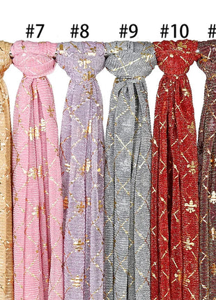 Muslim Chiffon Hijab Scarf Women Long Sequin Fabric Head Wrap For Women Hijabs Scarves Ladies Muslim Veil Jersey Hijabs