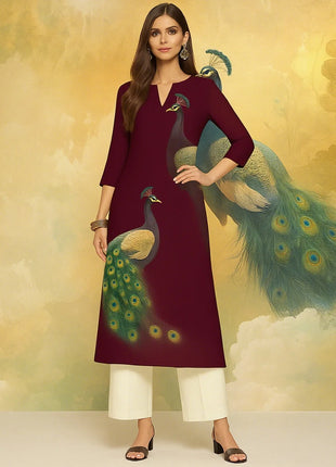 Muslim Women's Kurt Fashionable And Elegant Peacock Straight Tube Casual Comfortable Dress 2026 Abito Donna Musulmana