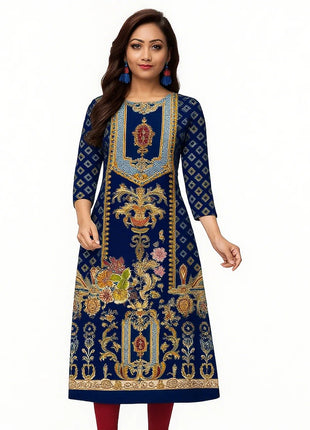 Muslim Kurtta Women's Fashion Comfortable Dress Straight Tube Ethnic Vestiti Marocchini Donna Abito Donna Musulmana Slit hem