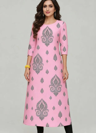 Muslim Dress Kurtta Women Fashionable Elegant National Style Straight Turkish Abaya Slit hem Colorful Elephant 2026 Pattern