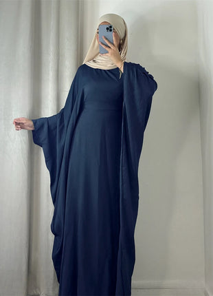 Ramadan Eid Soft Crepe Khimar Batwing Abaya Dubai Islam Muslim Modest African Dresses For Women Kaftan Kebaya Robe Femme Musulma