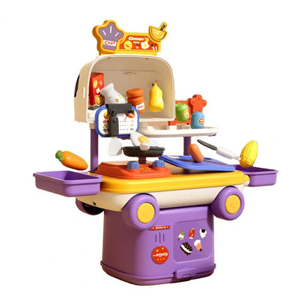 Kids Doctor Kitchen Makeup Toys for Girls Interactive Pretend Game Set Portable Foldable Storage Box Children Birthday Gifts