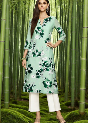 Muslim Dress Kurt Women's Fashionable And Elegant Long Sleeved Straight Tube Casual Flowers Color Pattern Abaya Luxury