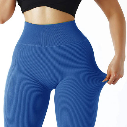 Women Ribbed Seamless Leggings High Waisted Gym Yoga Pants Push Up Leggings Athletic Fitness Workout Leggins Booty Sport Tights
