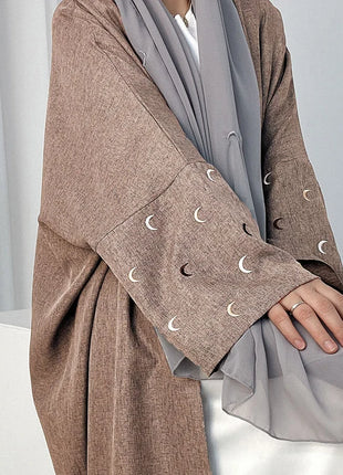 2025 Ramadan Khimar Abaya Saudi Arabia Turkey Islam Embroidery Moon Muslim Cardigan Dress Prayer Clothes Dresses For Women