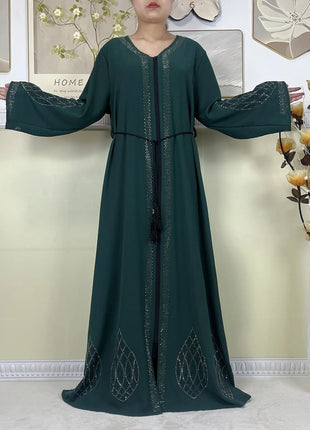 2025New Dubai Women Elegant Party Dress Chiffon Open Abaya Women Dress Islamic Clothing Casual Cardigan Abaya Women Muslim Dress