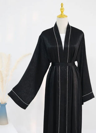 2024 Muslim Modest Cardigan for Women Eid Arab Abaya Dubai Dress Islamic Daily Long Sleeve Clothing Turkey Solid Color Coat Robe