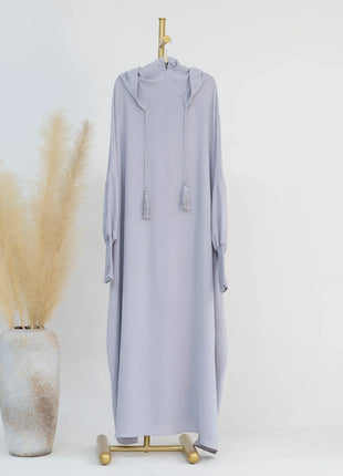 2024 Clothes for Muslim Women Fashion Summer Autumn Muslim Long Sleeve Solid Color Long Abaya Hijab Dress Kaftan Abaya Dubai