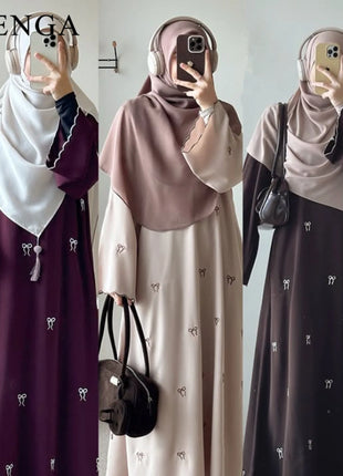 Luxury Dubai Butterfly Embroidery Abaya Muslim Women Modest Dress Islamic Femme Vacation Outfit 2025 Fashion Turkey Kaftan Robe