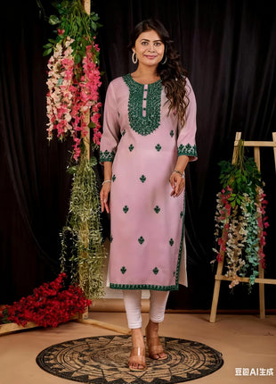 Muslim Dress Kurtta Women Fashionable Elegant National Style Straight Turkish Abaya Slit hem Colorful Elephant 2026 Pattern